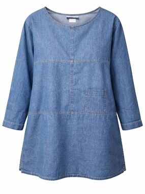 BEDFORD FAIR LIFESTYLES |‎ Vintage USA 90s Y2K Denim Shift Tunic Top Pocket | XL